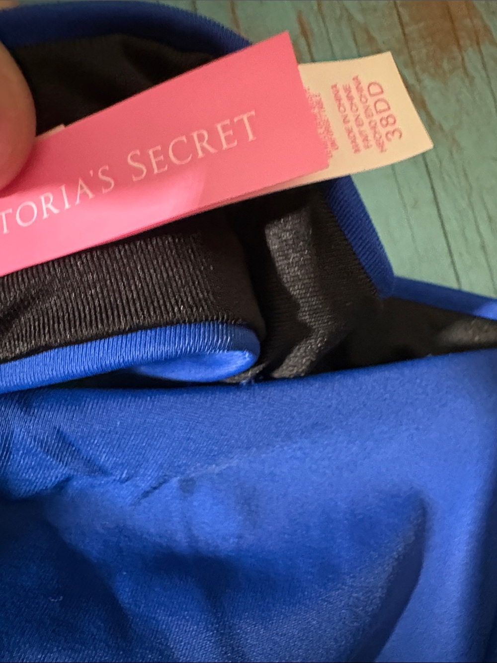 Victoria's Secret Blue Halter Push Up Bikini Top 38DD - Picture 9 of 11